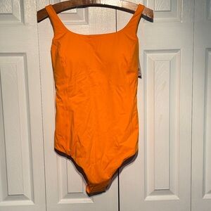 knix Orange Lace-Up One-Piece Swimsuit